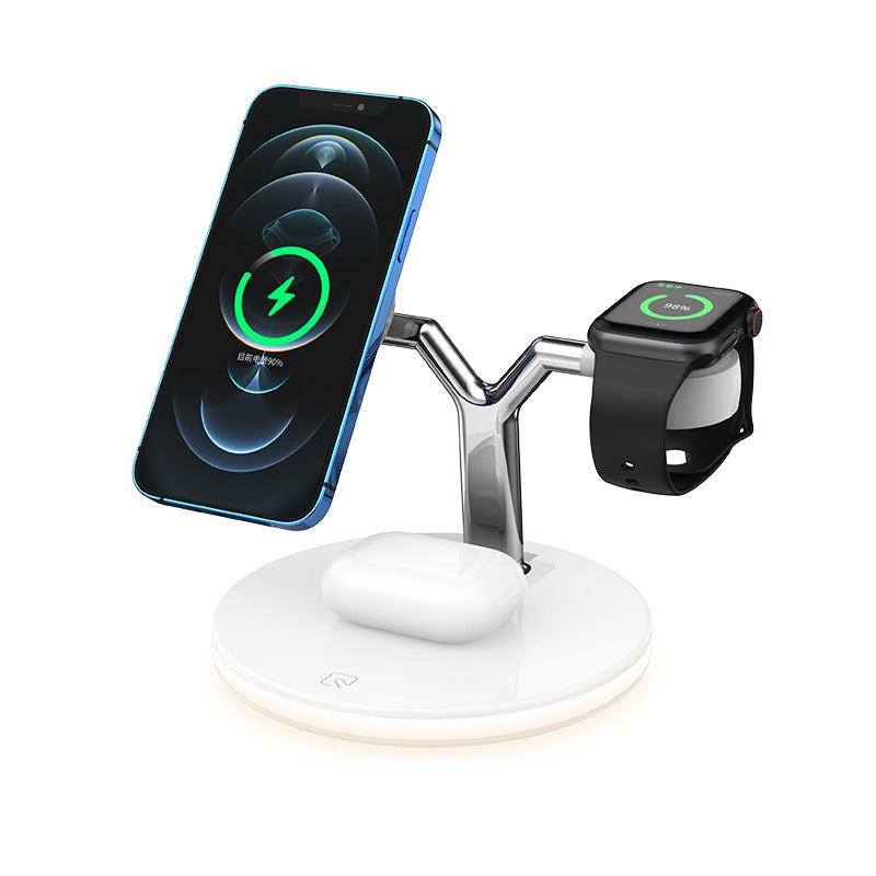 Smitech™ Trio 3-in-1 Magnetic Wireless Charging Station – 15W Fast Charge Dock