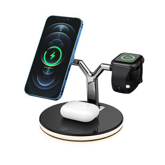 Smitech™ Trio 3-in-1 Magnetic Wireless Charging Station – 15W Fast Charge Dock