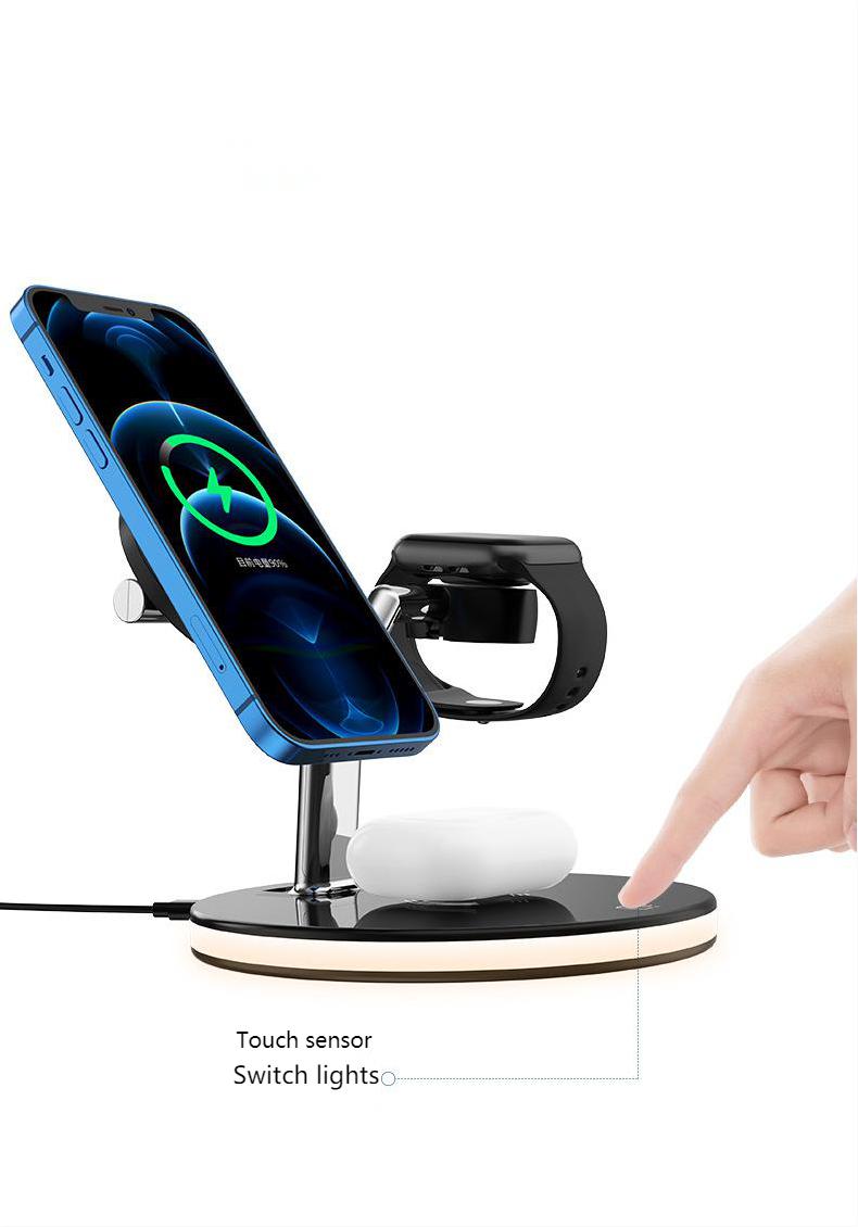 15W fast wireless charger dock compatible with MagSafe for home office desk setupa