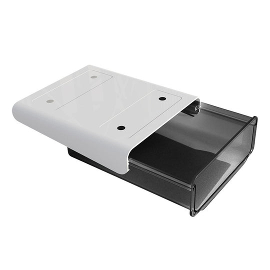 Double-stack under-desk storage box with invisible mount for dormitory and desk organisation