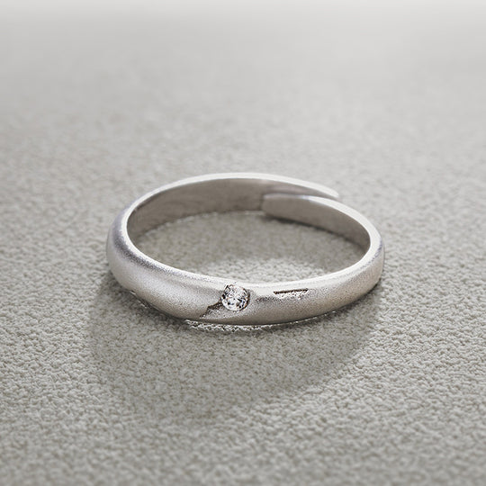 Smitech™ Aura Duo: The Lithos Pairing Ring – Textured 925 Silver Couple Bands