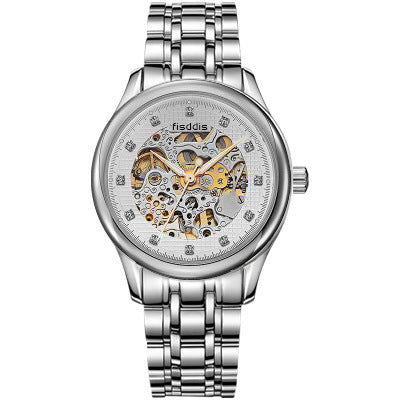Smitech™ Heritage Series: 38mm Automatic Skeleton Watch – Luminous Steel