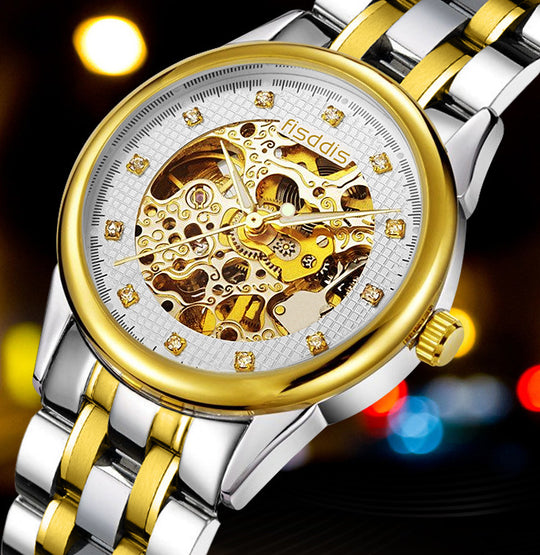Smitech™ Heritage Series: 38mm Automatic Skeleton Watch – Luminous Steel